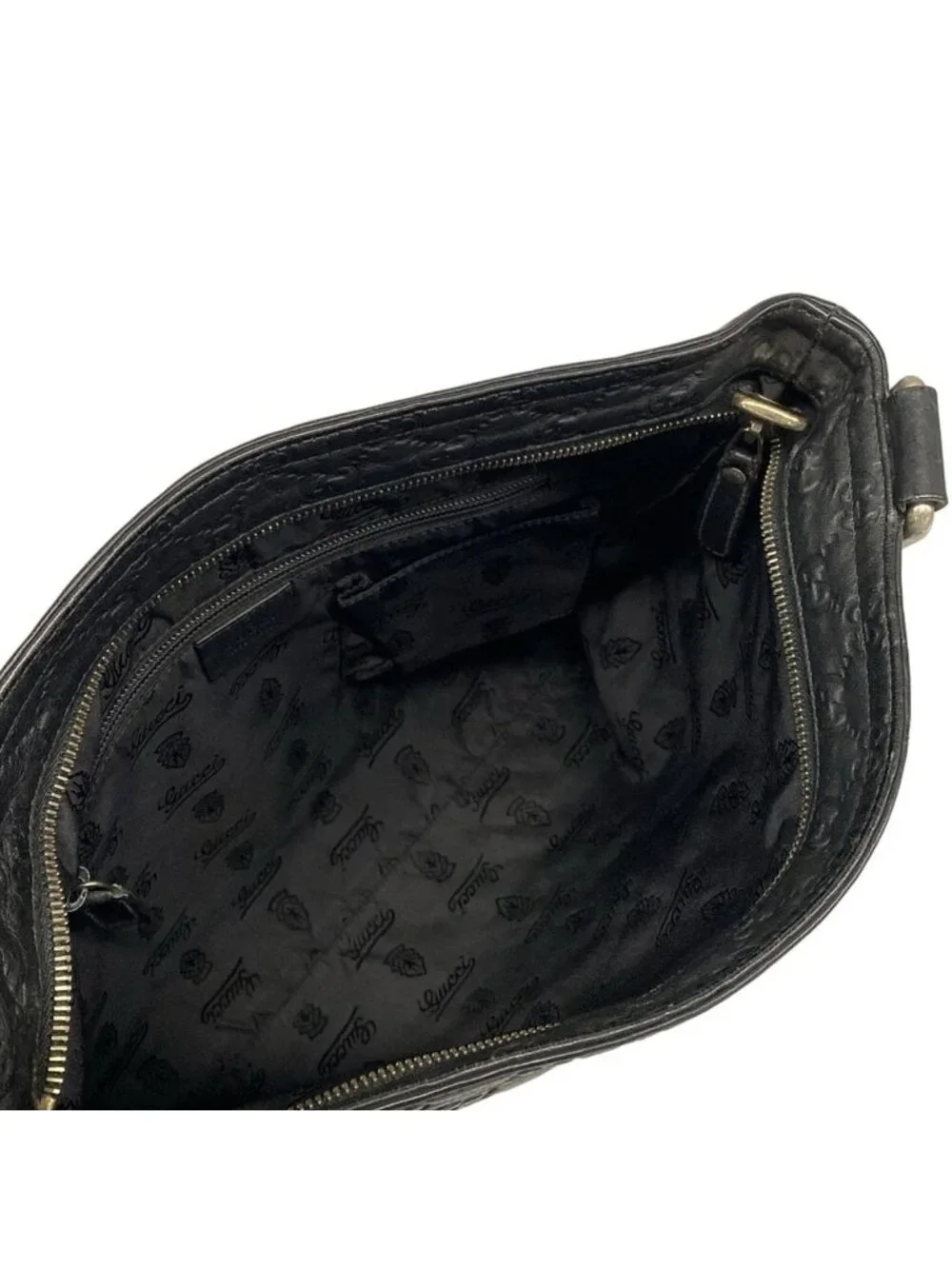Gucci Shoulder Bag Guccissima Line Black Leather